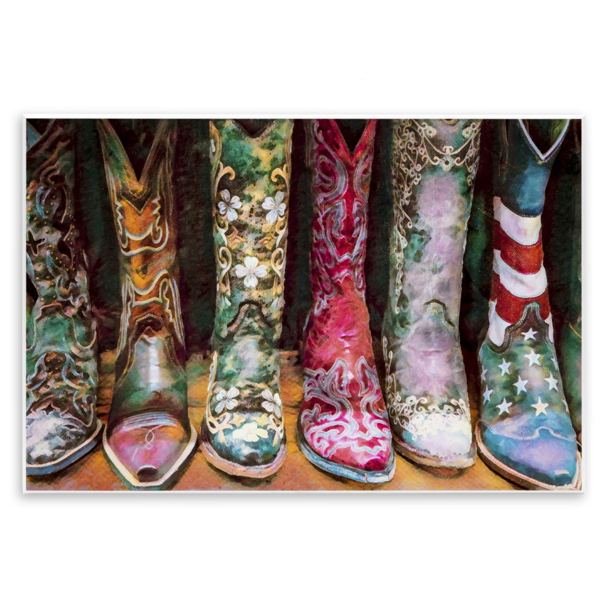 Stupell Industries Cowboy Boots Various Bold Designs Americana Apparel Painting Unframed Art Print Wall Art, Design by Graffitee Studios