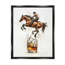 Stupell Industries Cowboy & Bourbon Animals & Insects Painting Black Floater Framed Canvas Art Print Wall Art, 17 x 21