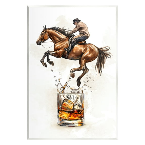 Stupell Industries Cowboy & Bourbon Animals & Insects Painting Unframed Art Print Wall Art, 13 x 19