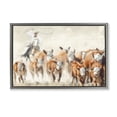 thumbnail image 1 of Stupell Industries Cowboy Cattle Roundup Animals Painting Gray Floater Framed Canvas Art Print Wall Art, 25 x 17, 1 of 10