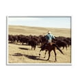 thumbnail image 1 of Stupell Industries Cowboy & Cattle in Desert Animals & Insects Photography White Framed Art Print Wall Art, 14 x 11, 1 of 9