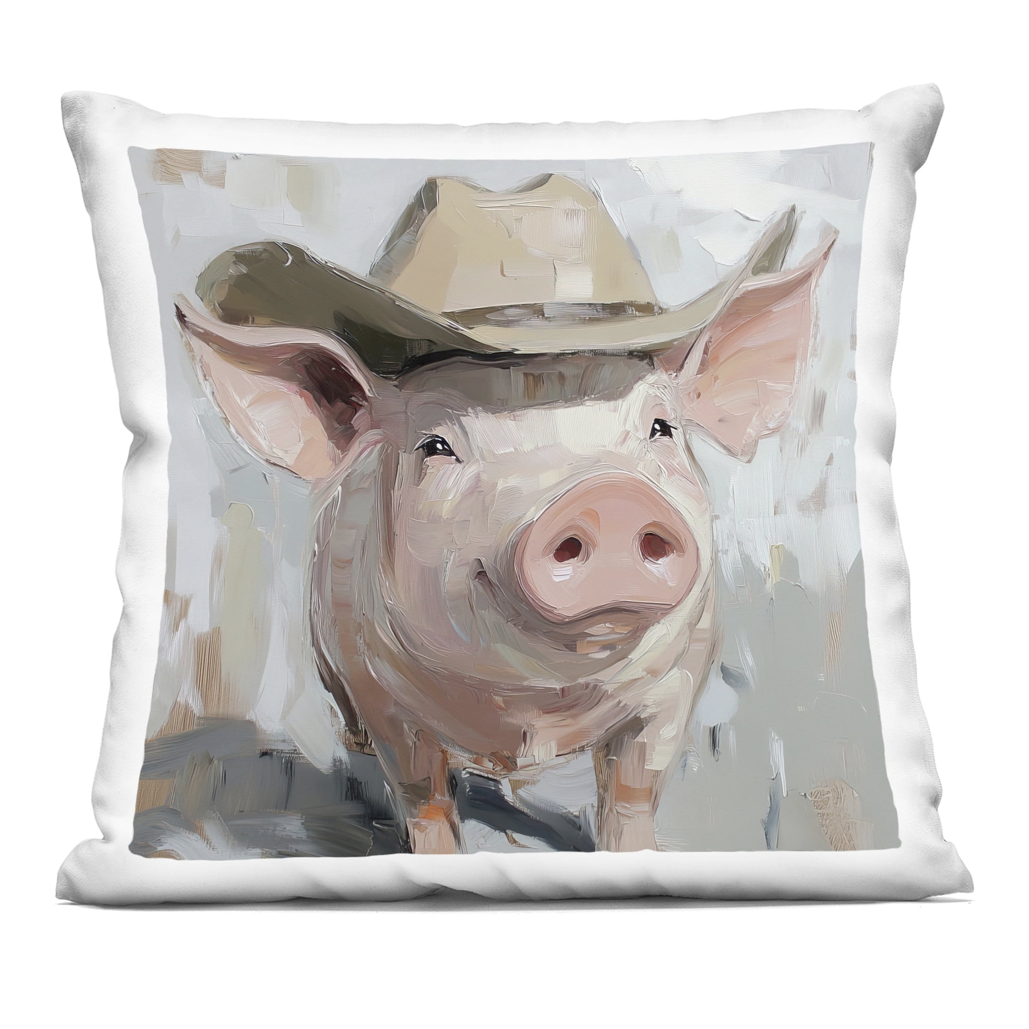 Stupell Industries Cowboy Chester Pig Decorative Printed Throw Pillow, design by Tina LeCour