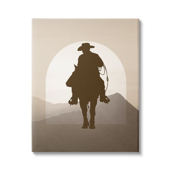 Stupell Industries Cowboy & Desert Dunes Animals & Insects Painting Gallery Wrapped Canvas Art Print Wall Art, 16 x 20