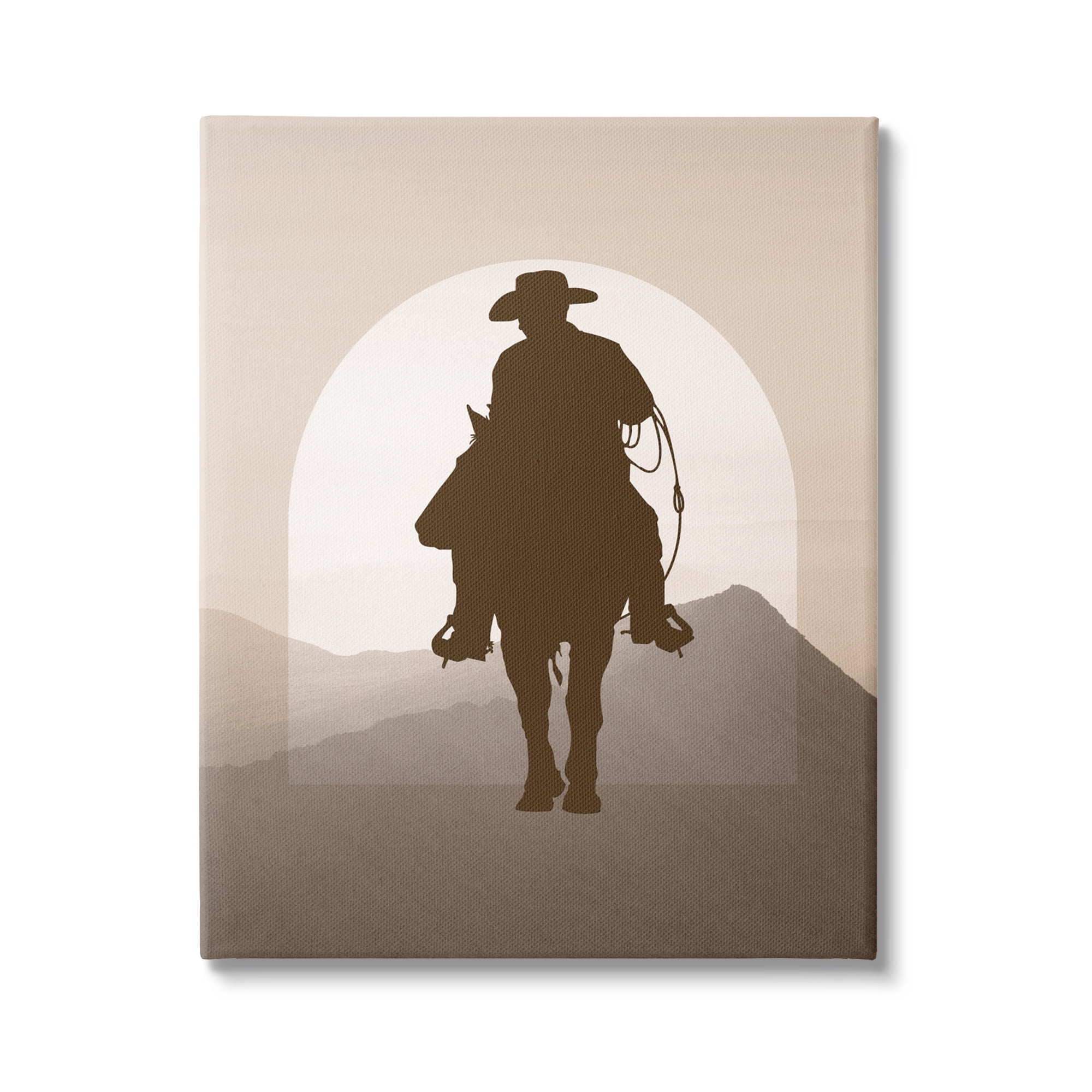 Stupell Industries Cowboy & Desert Dunes Animals & Insects Painting Gallery Wrapped Canvas Art Print Wall Art, 36 x 48