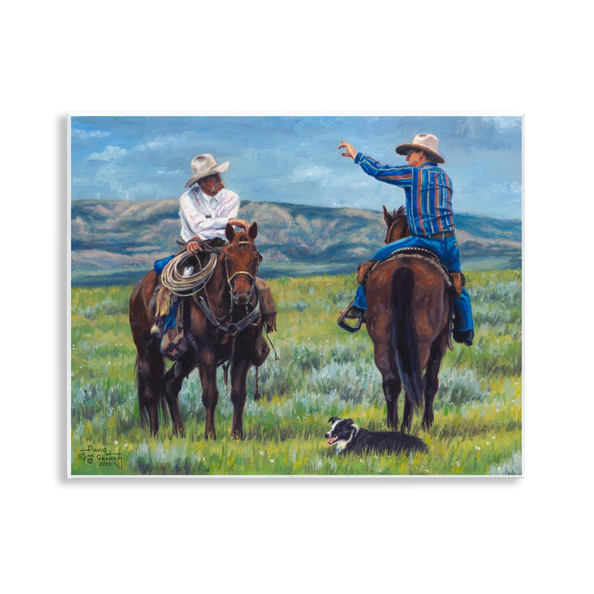Stupell Industries Cowboy Logic Scene Animals & Insects Painting Unframed Art Print Wall Art, 14 x 11