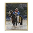 thumbnail image 1 of Stupell Industries Cowboy & River Passage People Painting Gold Floater Framed Canvas Art Print Wall Art, 17 x 21, 1 of 10