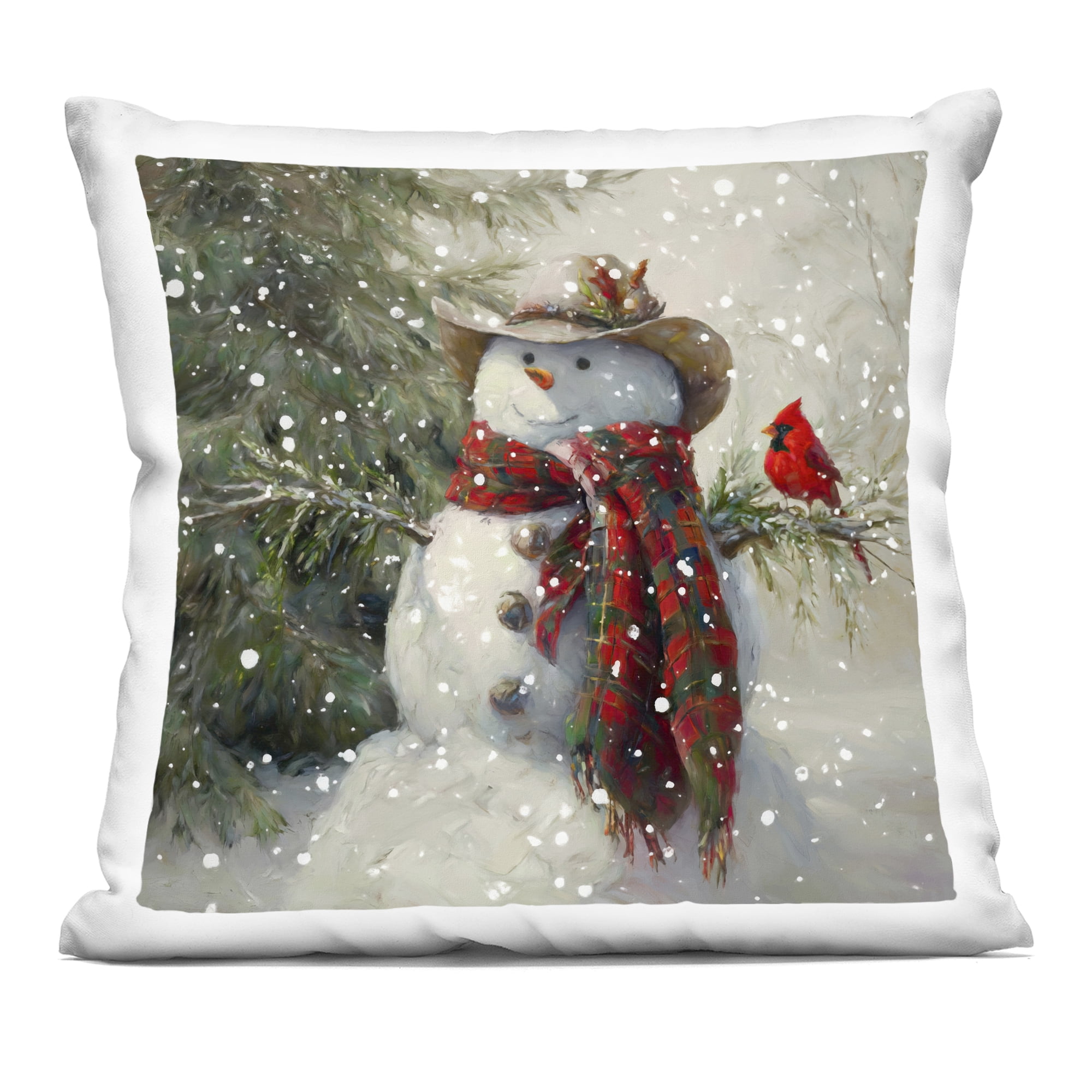 Stupell Industries Cowboy Snowman & Cardinal Decorative Printed Throw Pillow, design by Tina LeCour