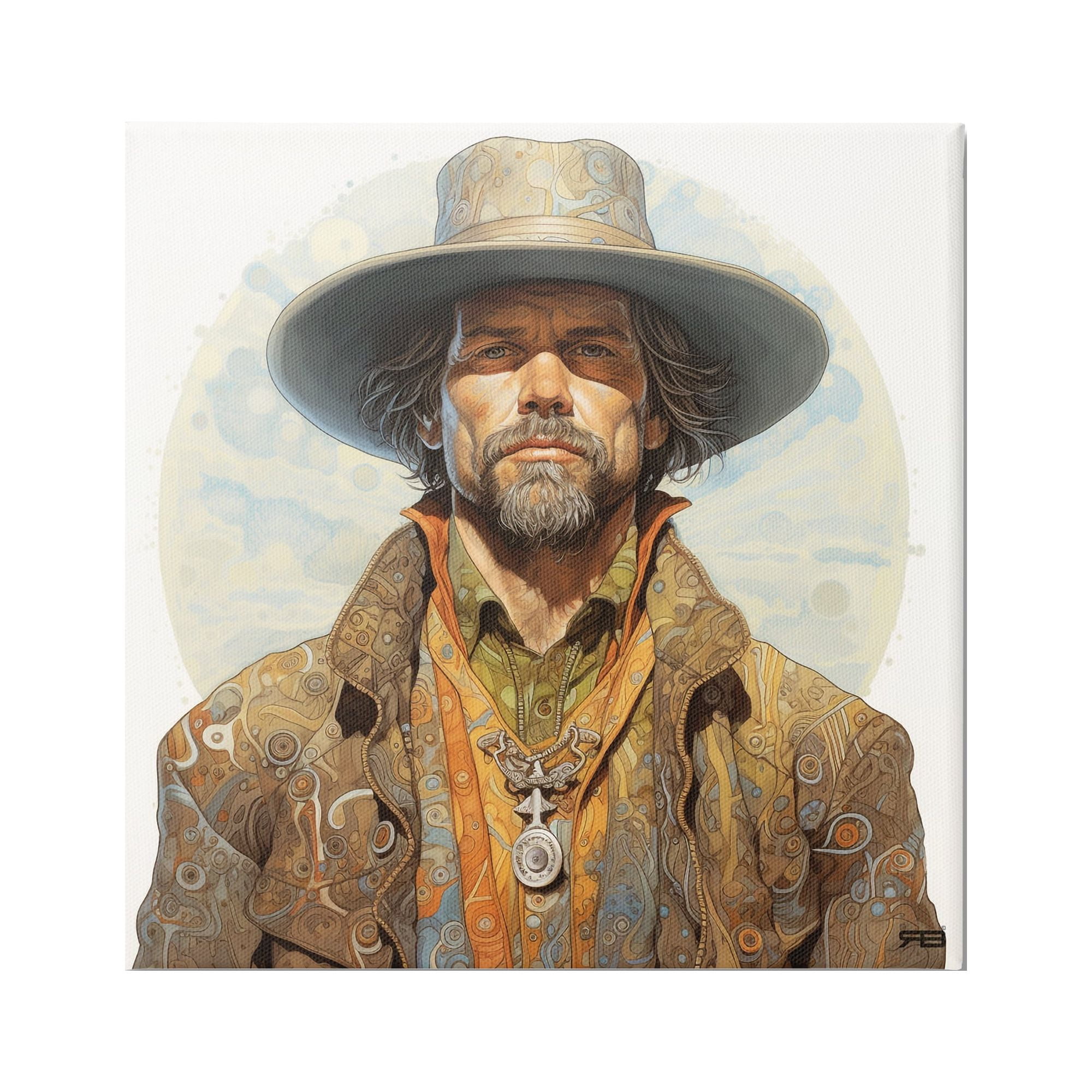 Stupell Industries Cowboy Southwestern Fashion Abstract Painting Gallery Wrapped Canvas Art Print Wall Art, 24 x 24