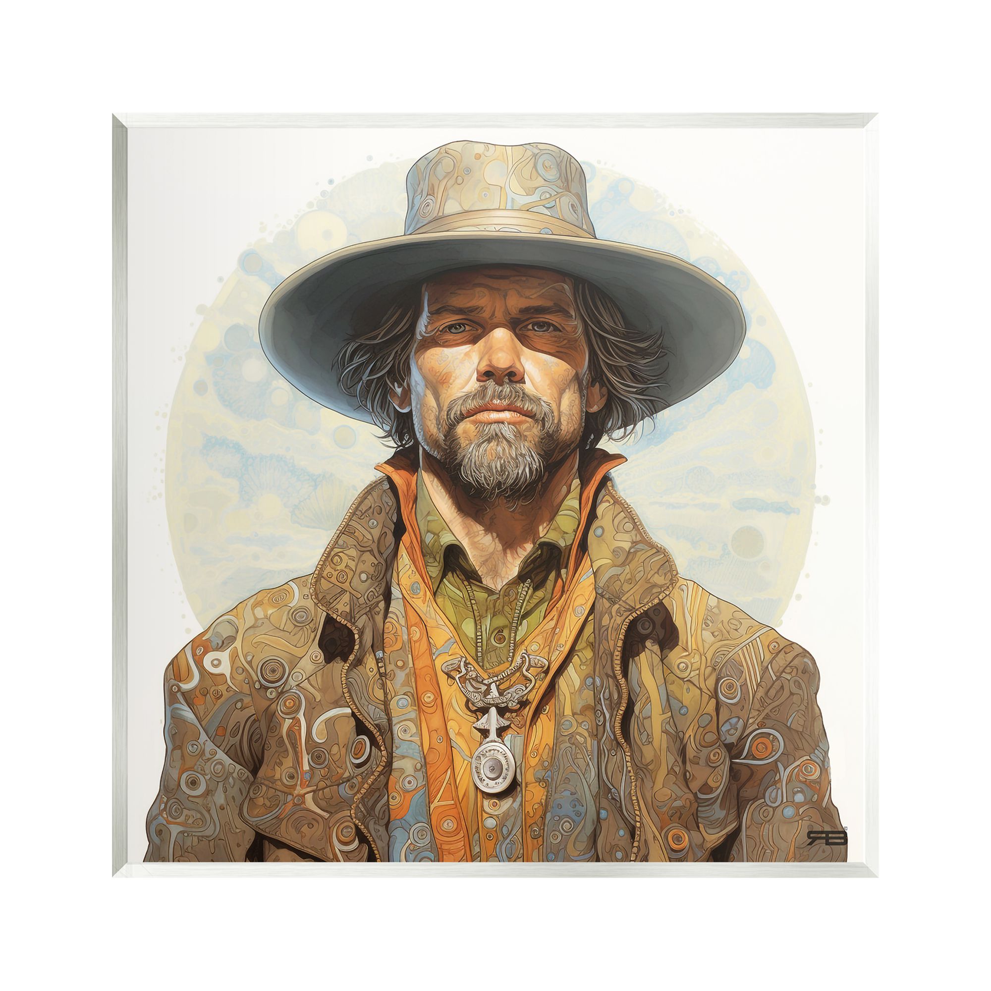 Stupell Industries Cowboy Southwestern Fashion Abstract Painting Unframed Art Print Wall Art, 12 x 12