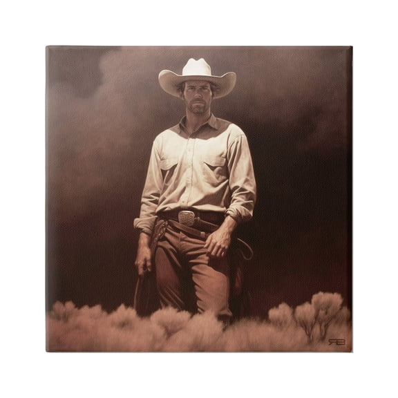 Stupell Industries Cowboy Standing in Nature Abstract Photography Gallery Wrapped Canvas Art Print Wall Art, 17 x 17