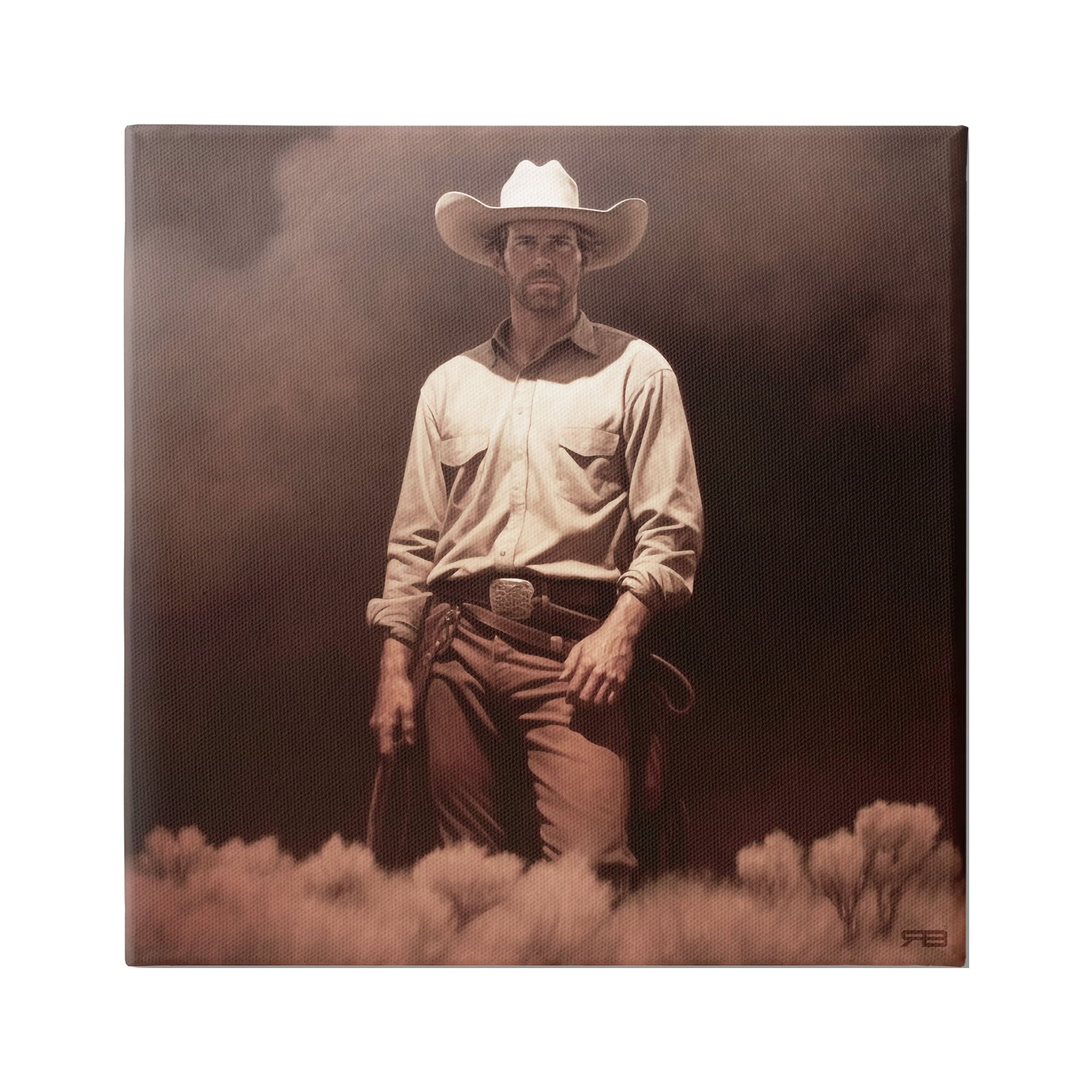 Stupell Industries Cowboy Standing in Nature Abstract Photography Gallery Wrapped Canvas Art Print Wall Art, 30 x 30