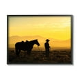 thumbnail image 1 of Stupell Industries Cowboy Sunset Landscape Animals & Insects Photography Black Framed Art Print Wall Art, 14 x 11, 1 of 8