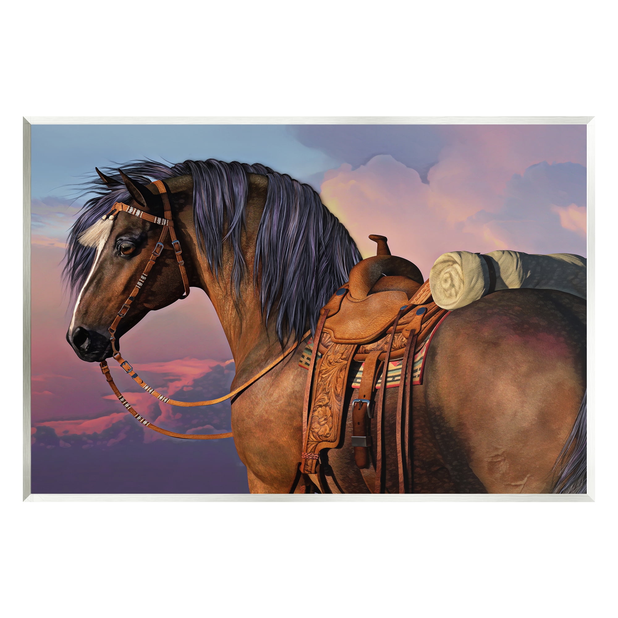 Stupell Industries Cowboy's Pride Horse & Saddle Animals & Insects Painting Unframed Art Print Wall Art, 15 x 10