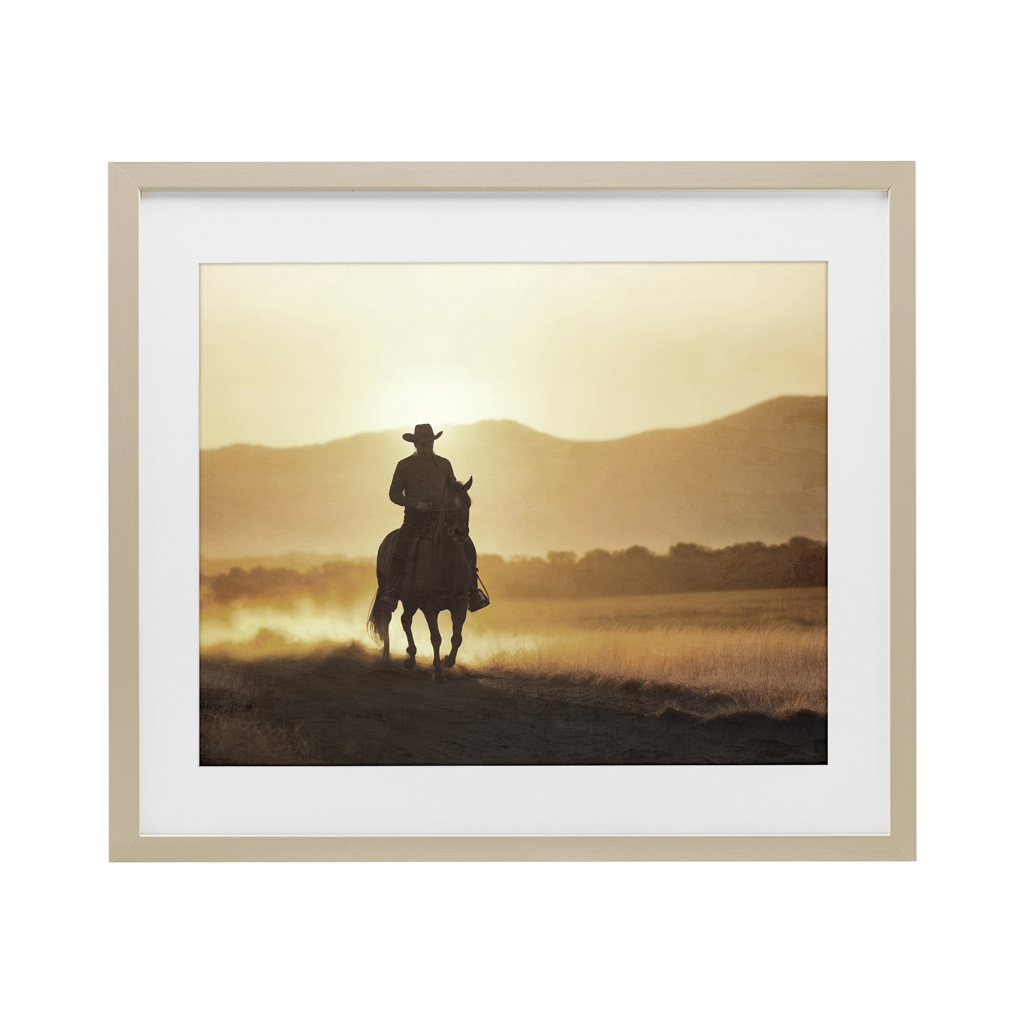 Stupell Industries Cowboy's Ride Home Birch Framed Print Under Glass, design by Kim Allen