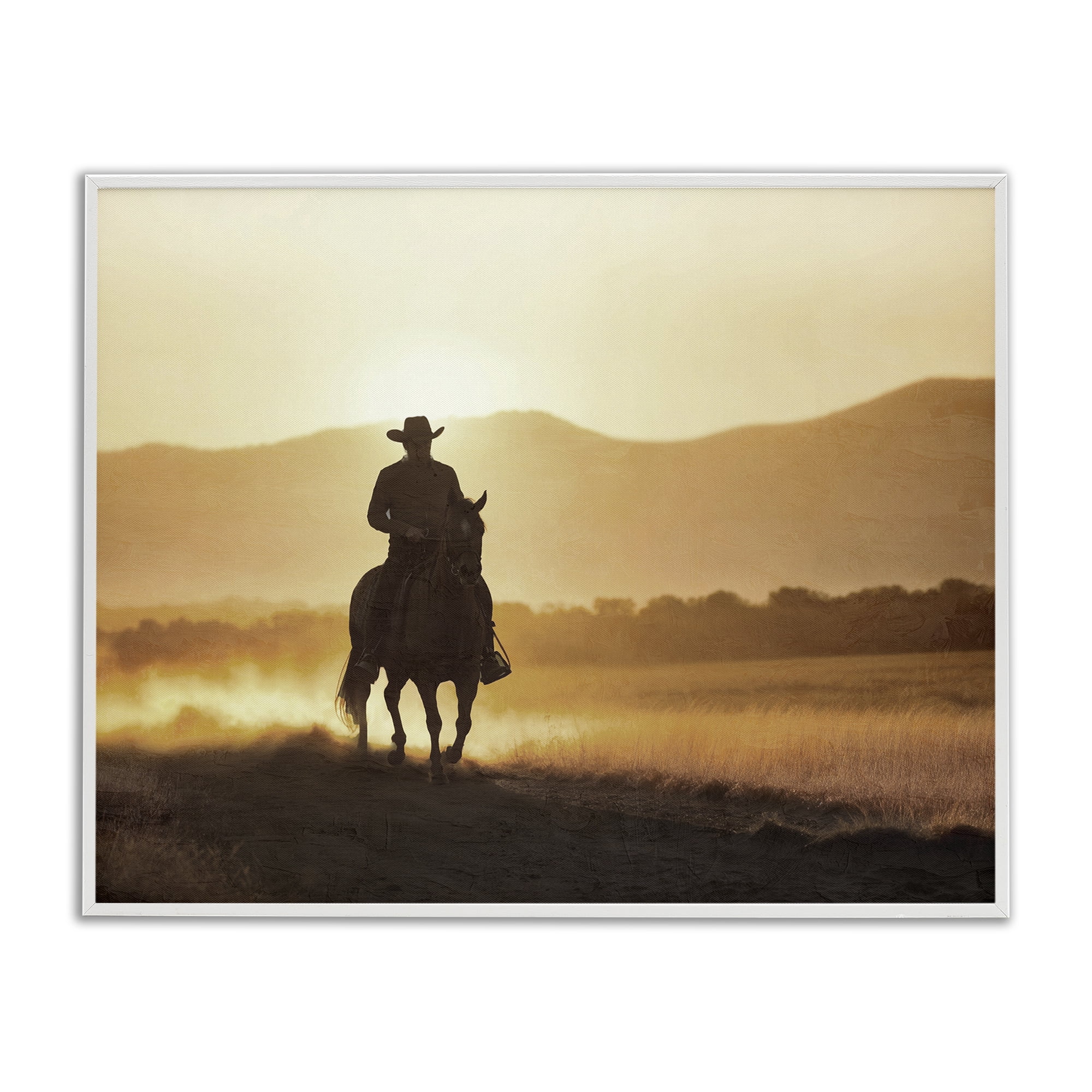 Stupell Industries Cowboy's Ride Home White Framed Giclee Art, design by Kim Allen