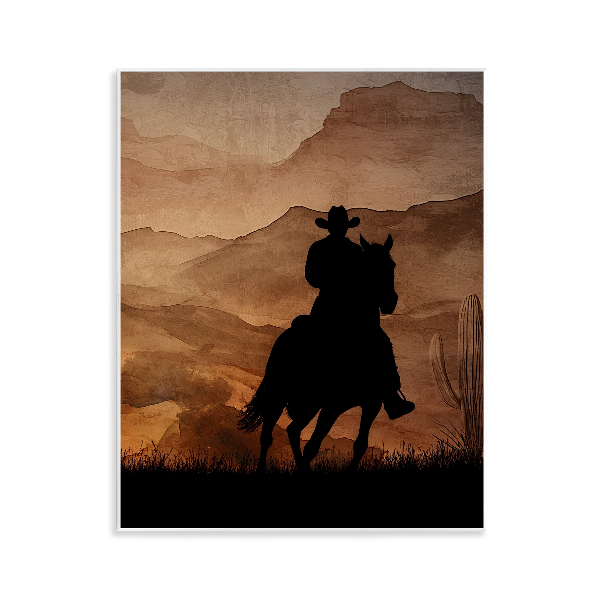 Stupell Industries Cowboy's Sunset Ride Wall Plaque Art, design by Kim Allen