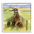 thumbnail image 1 of Stupell Industries Cowboy with Cattle Watercolor Animals & Insects Painting White Framed Art Print Wall Art, 24 x 24, 1 of 9