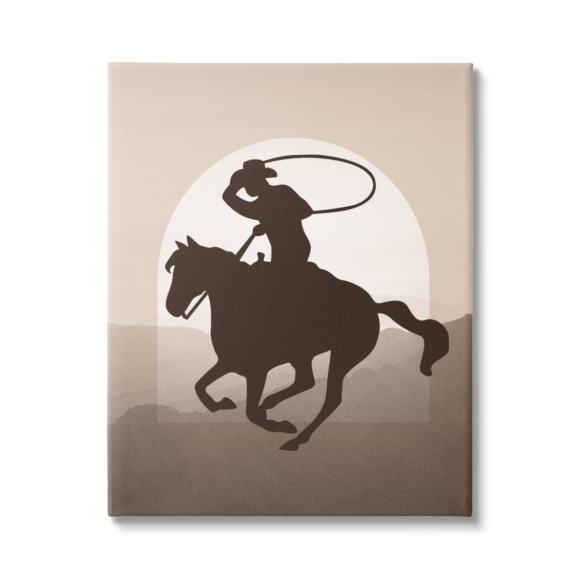 Stupell Industries Cowboy with Lasso Animals & Insects Painting Gallery Wrapped Canvas Art Print Wall Art, 16 x 20