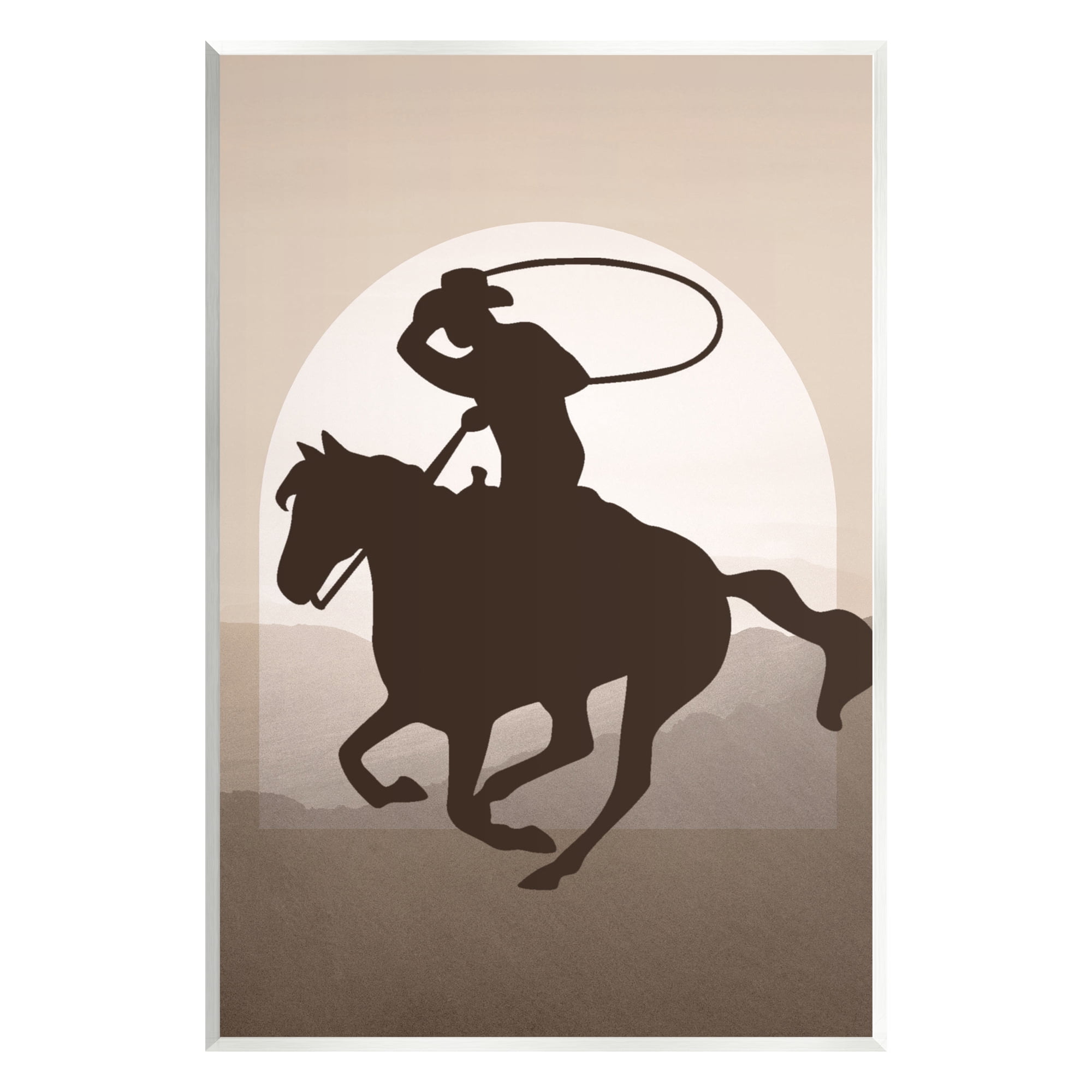 Stupell Industries Cowboy with Lasso Animals & Insects Painting Unframed Art Print Wall Art, 13 x 19