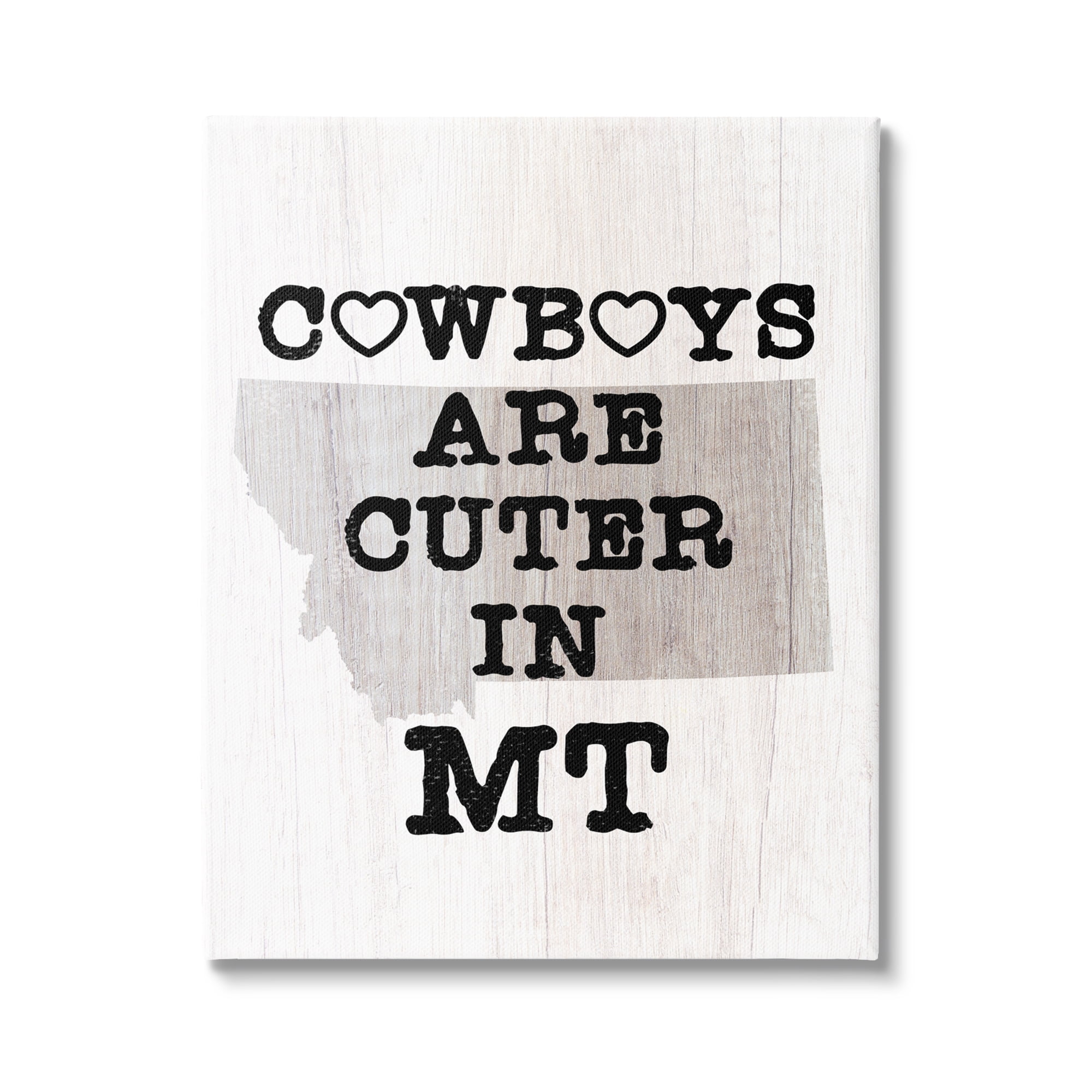 Stupell Industries Cowboys Cuter In Montana Text Country Quote , 36 x 48, Design by Lil' Rue