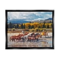 thumbnail image 1 of Stupell Industries Cowboys Galloping River Landscape Animals & Insects Painting Black Floater Framed Art Print Wall Art, 1 of 9