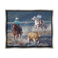 thumbnail image 1 of Stupell Industries Cowboys Wrangling Cattle Animals & Insects Painting Gray Floater Framed Art Print Wall Art, 31 x 25, 1 of 10
