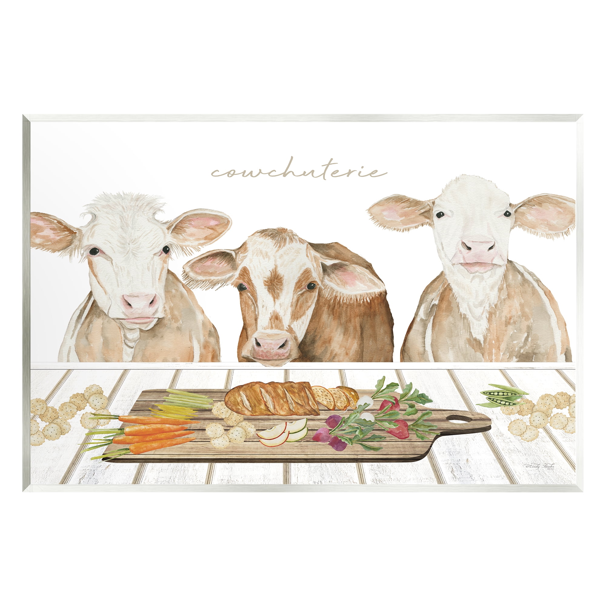 Stupell Industries Cowchuterie Funny Cows Animals & Insects Painting Unframed Art Print Wall Art, 19 x 13