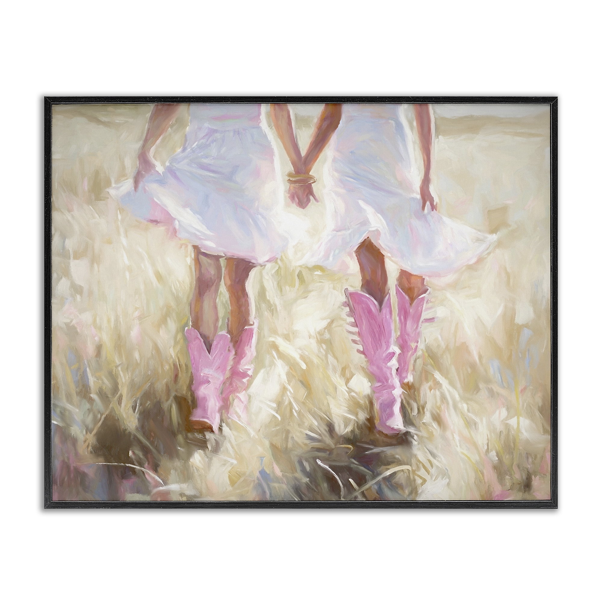 Stupell Industries Cowgirl Best Friends Novelty Painting Black Framed Art Print Wall Art, 14 x 11
