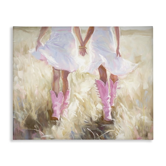 Stupell Industries Cowgirl Best Friends Novelty Painting Gallery Wrapped Canvas Art Print Wall Art, 48 x 36