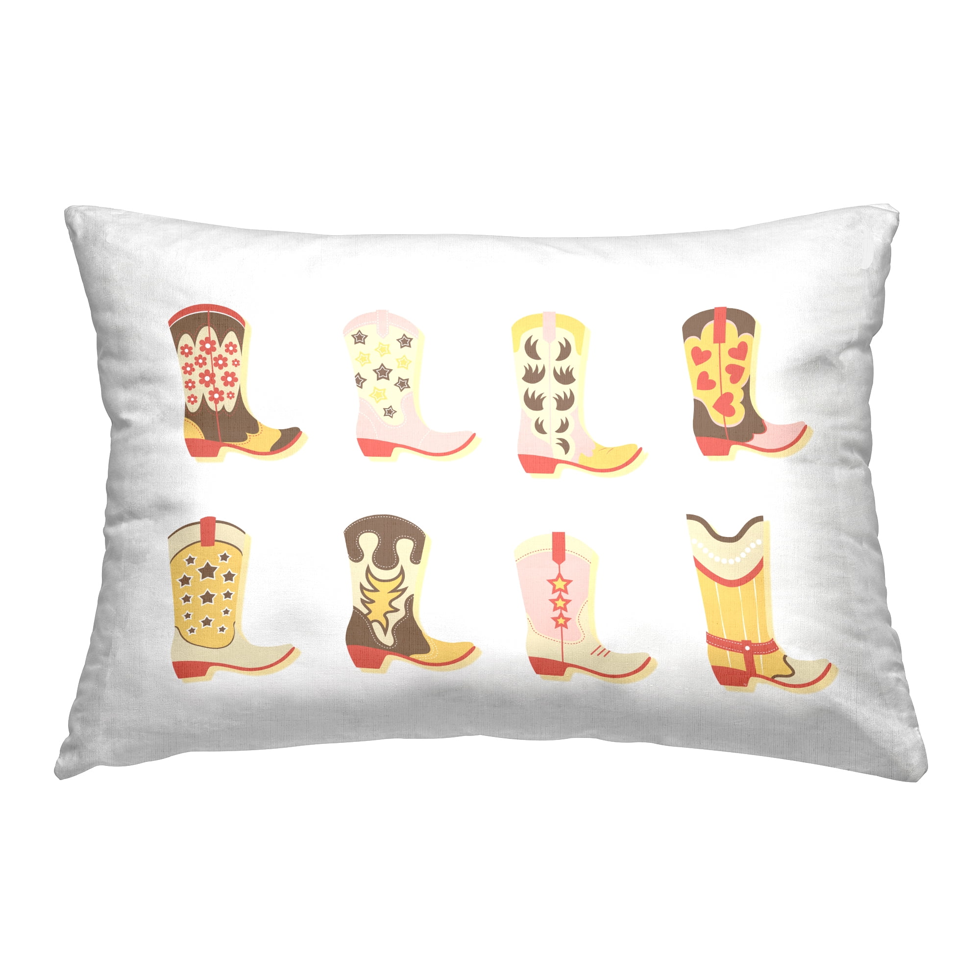 Stupell Industries Cowgirl Boot Designs Decorative Printed Throw Pillow, 14 x 20