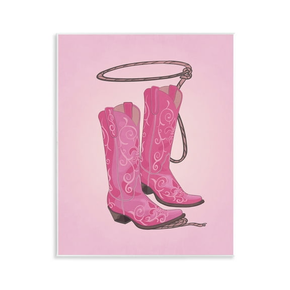 Stupell Industries Cowgirl Boots & Lasso Entertainment Painting Unframed Art Print Wall Art, 11 x 14