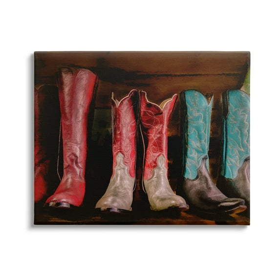 Stupell Industries Cowgirl Boots Photography Beauty & Fashion Photography Gallery Wrapped Canvas Art Print Wall Art, 20 x 16