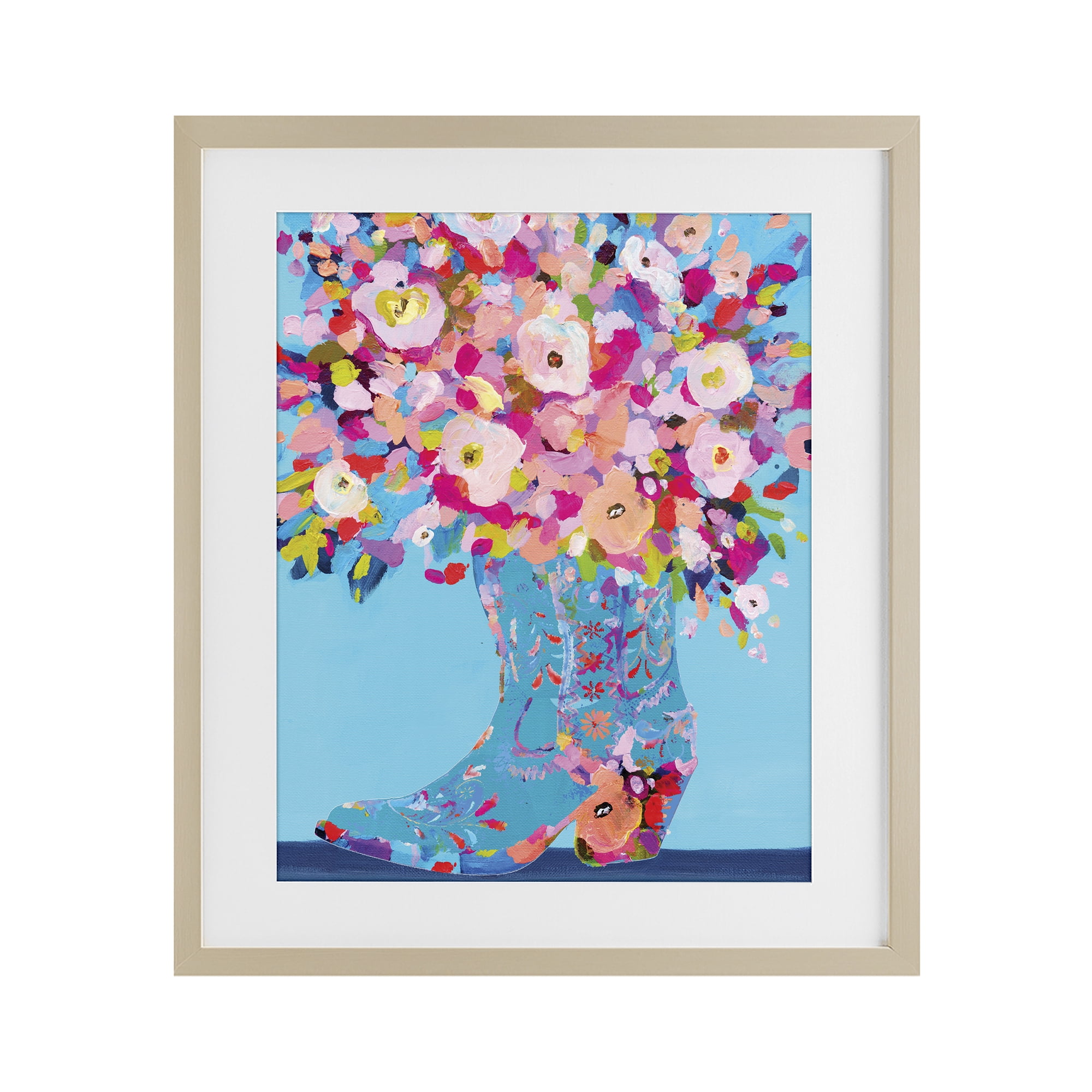 Stupell Industries Cowgirl Dabs of Color Birch Framed Print Under Glass, design by Kamdon Kreations