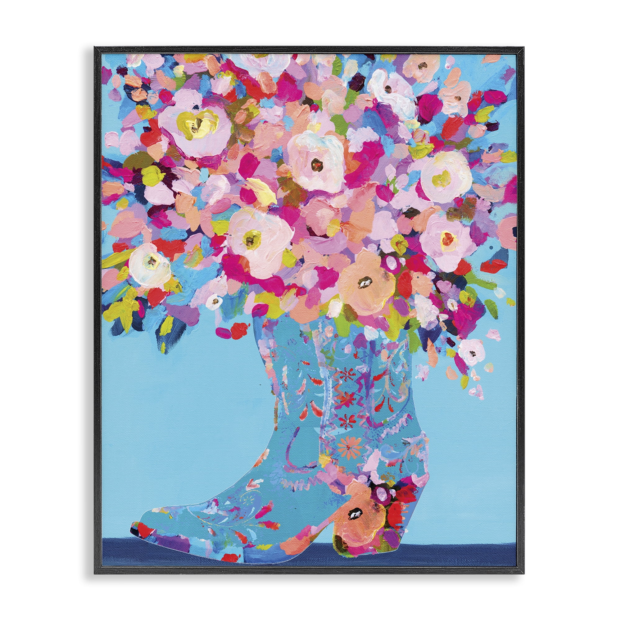 Stupell Industries Cowgirl Dabs of Color Black Framed Giclee Art, design by Kamdon Kreations