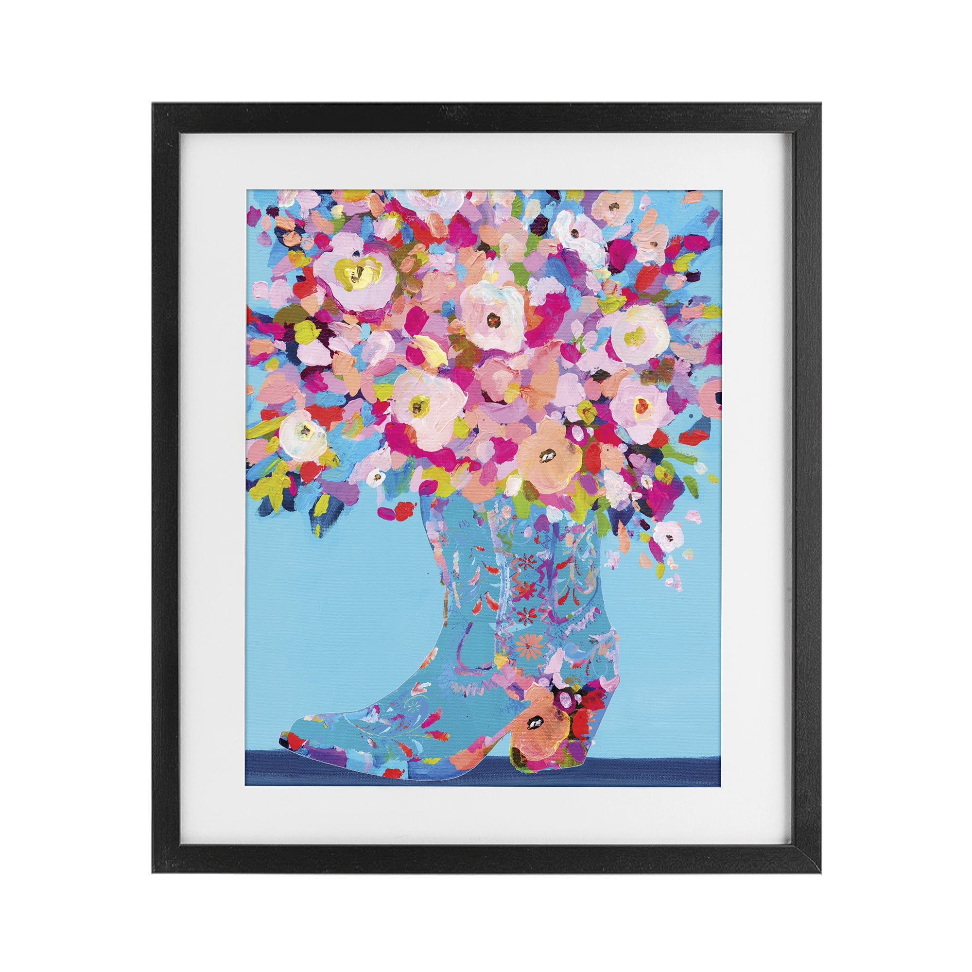 Stupell Industries Cowgirl Dabs of Color Black Framed Print Under Glass, design by Kamdon Kreations