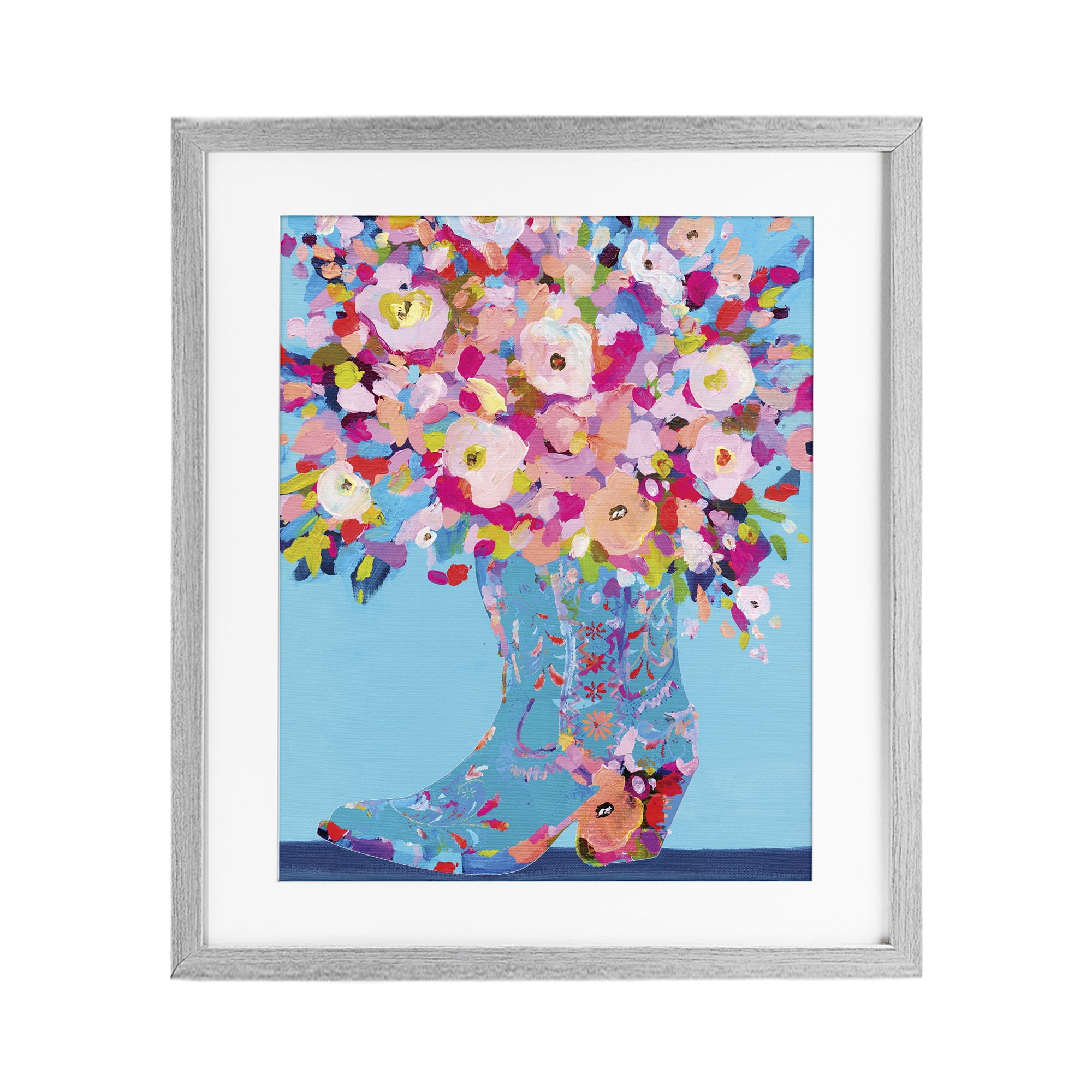Stupell Industries Cowgirl Dabs of Color Gray Framed Print Under Glass, design by Kamdon Kreations