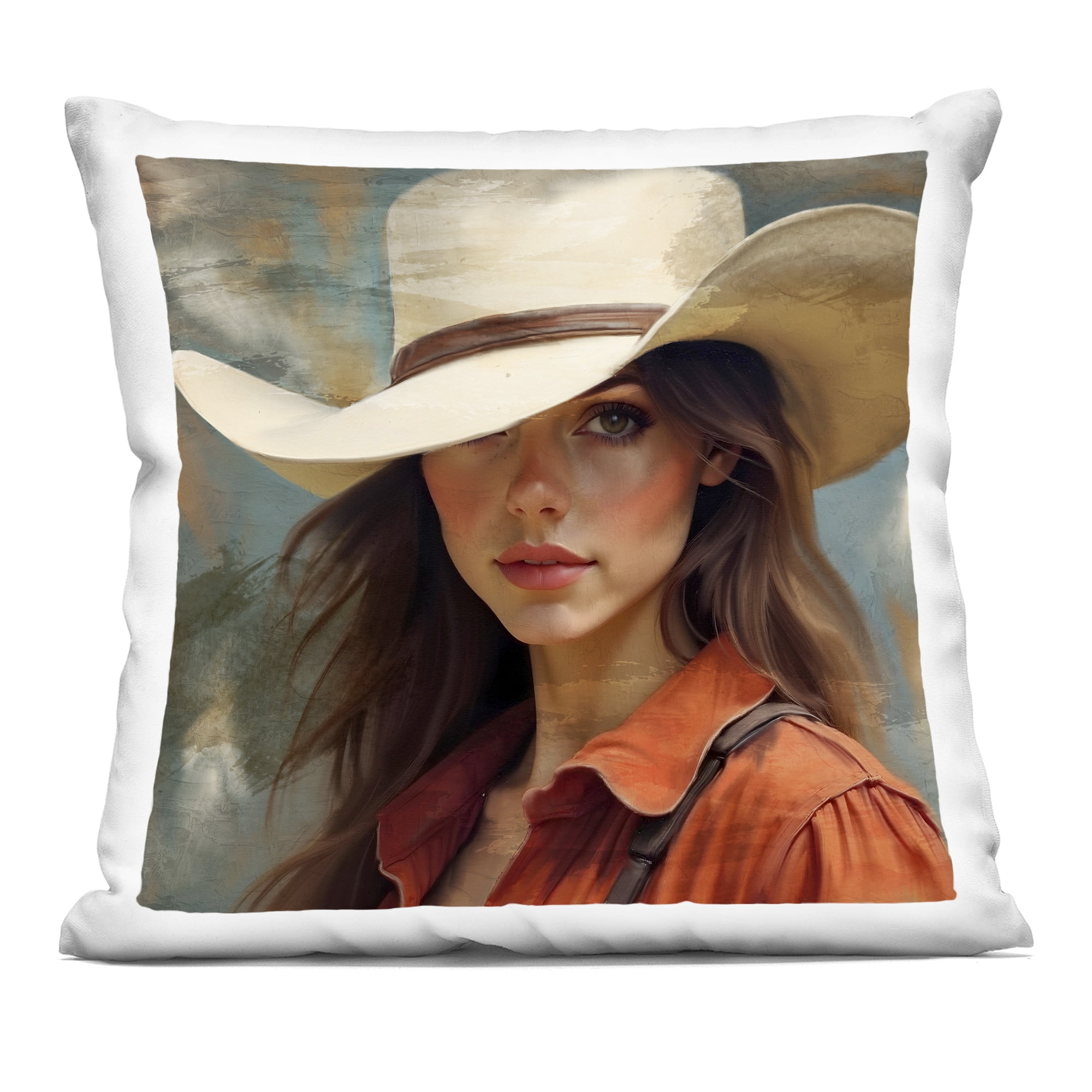 Stupell Industries Cowgirl Gaze Beneath Hat Decorative Printed Throw Pillow, design by Kim Allen