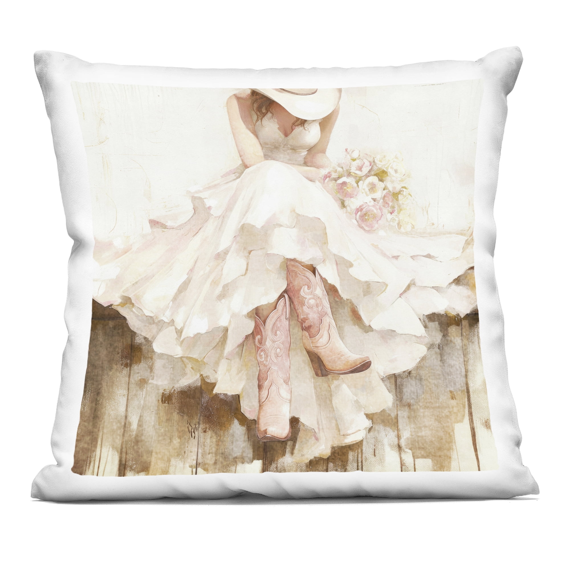 Stupell Industries Cowgirl On The Fence Decorative Printed Throw Pillow, design by Tina LeCour