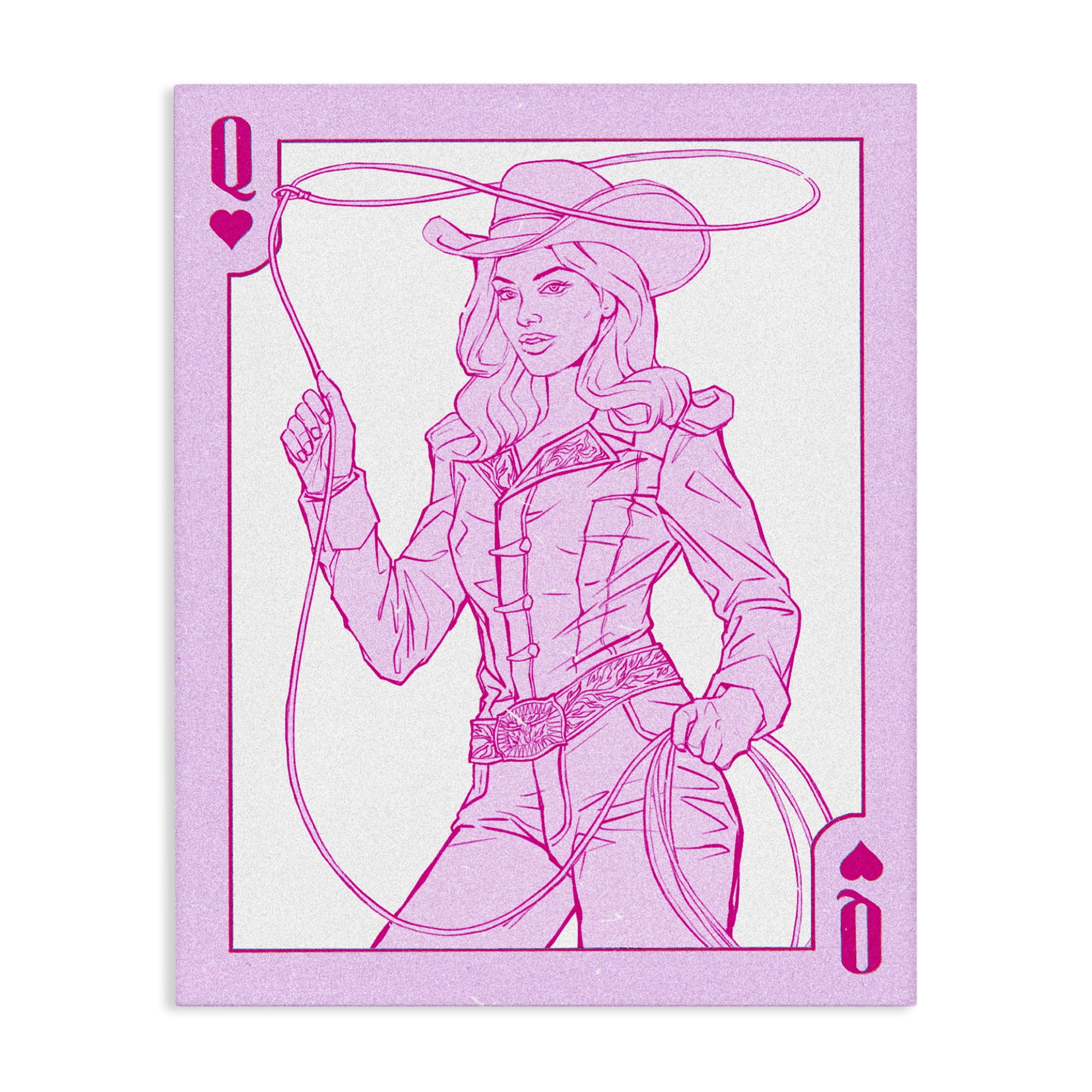 Stupell Industries Cowgirl Queen of Hearts Canvas Wall Art, design by Ziwei Li