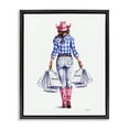 thumbnail image 1 of Stupell Industries Southwestern Cowgirl & Shopping Bags Black Floating Frame Canvas Art, 17 x 21, by Amanda Greenwood, 1 of 8