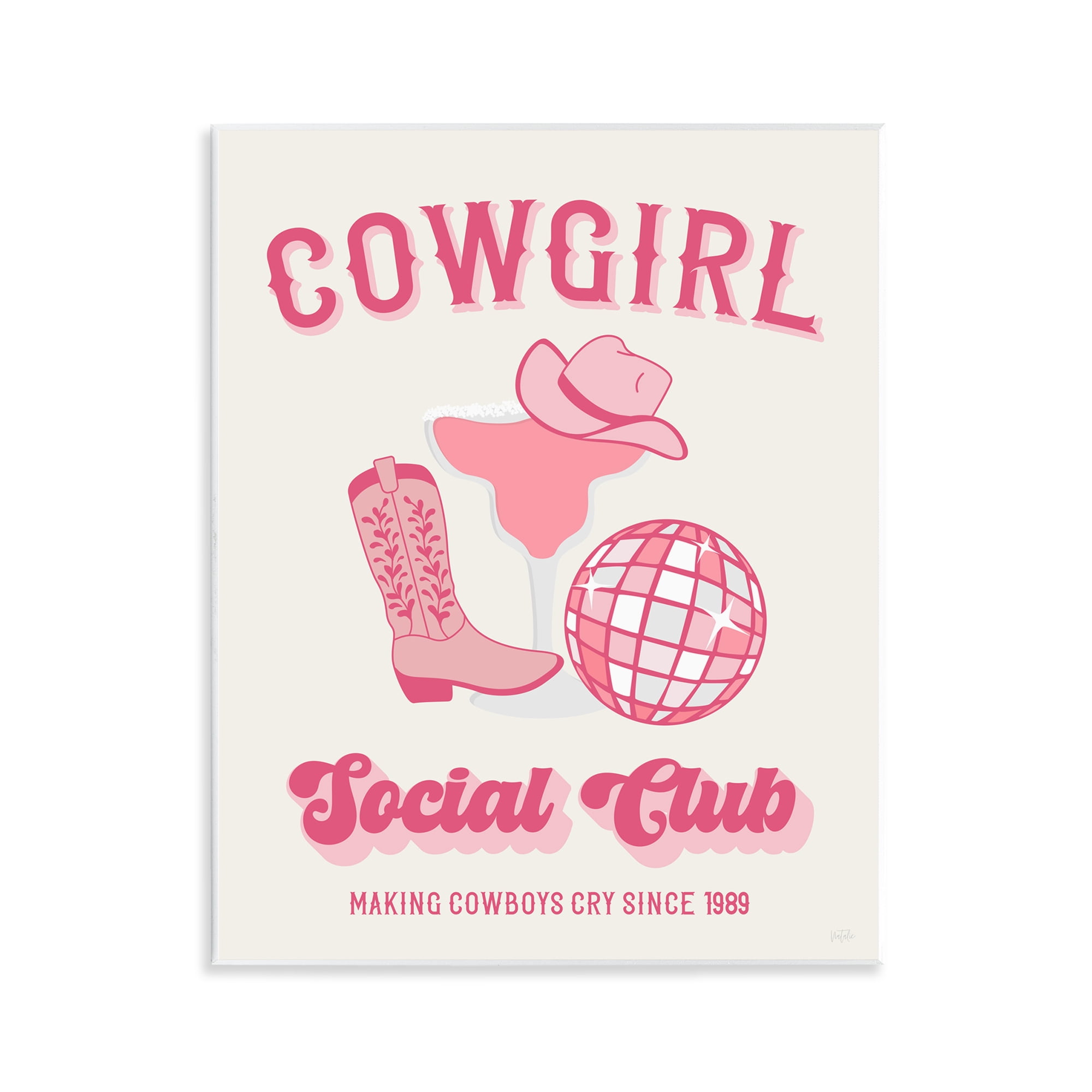 Stupell Industries Cowgirl Social Club Entertainment Painting Unframed Art Print Wall Art, 11 x 14
