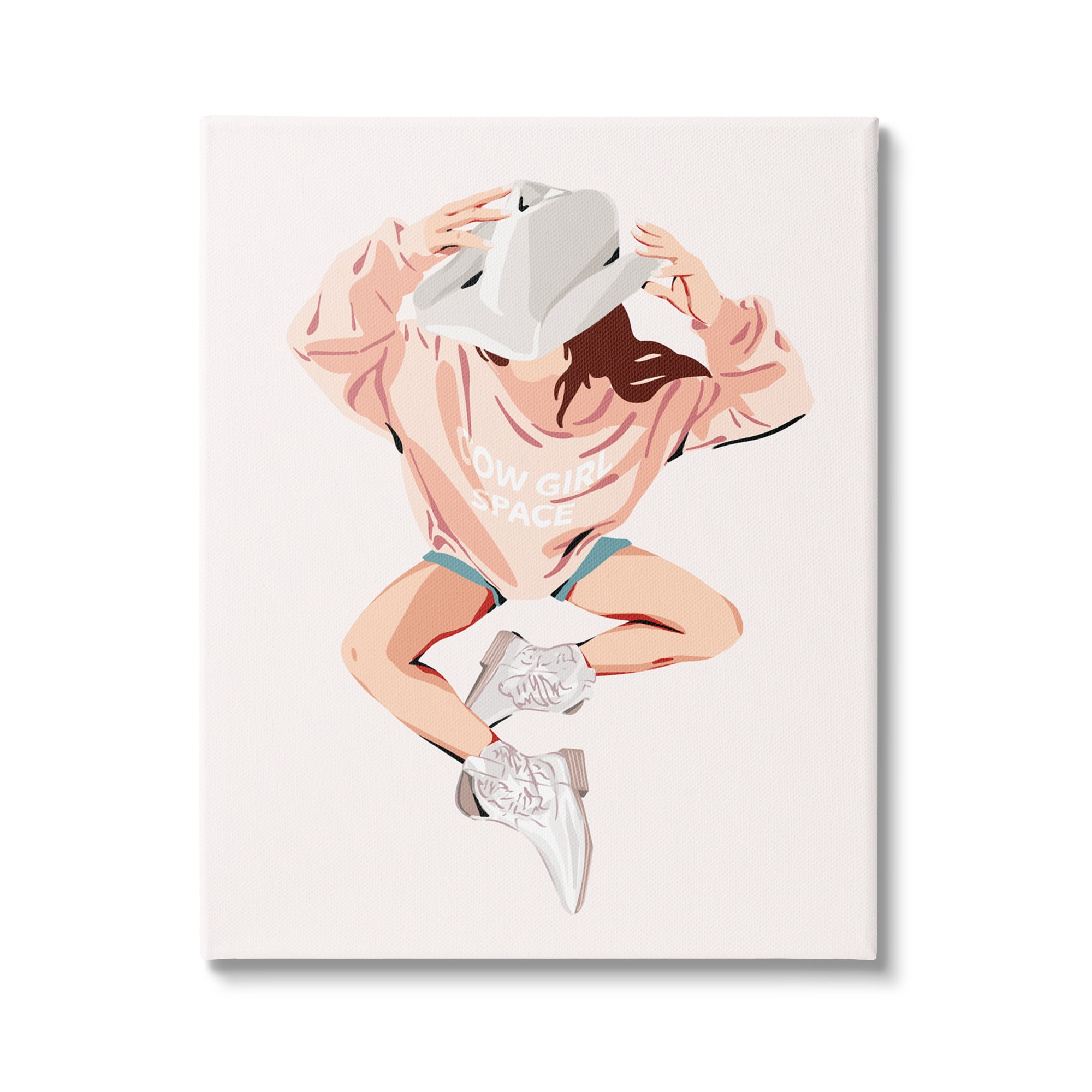 Stupell Industries Cowgirl Space Girl Beauty & Fashion Painting Gallery Wrapped Canvas Art Print Wall Art, 24 x 30