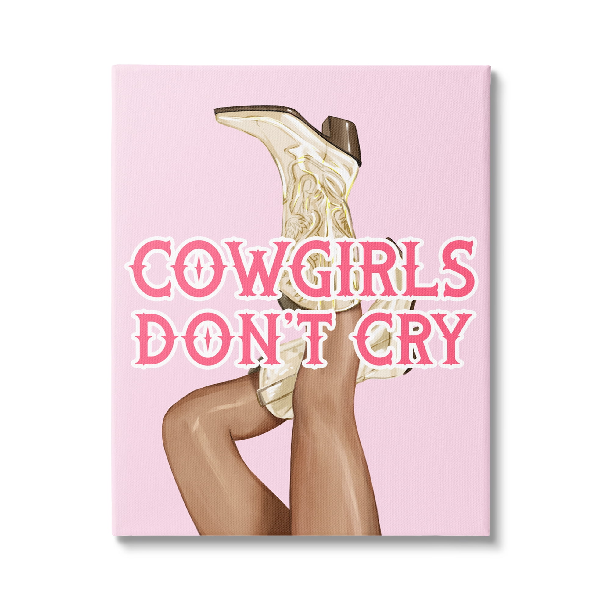 Stupell Industries Cowgirls Don't Cry Phrase Typography Painting Gallery Wrapped Canvas Art Print Wall Art, 30 x 40