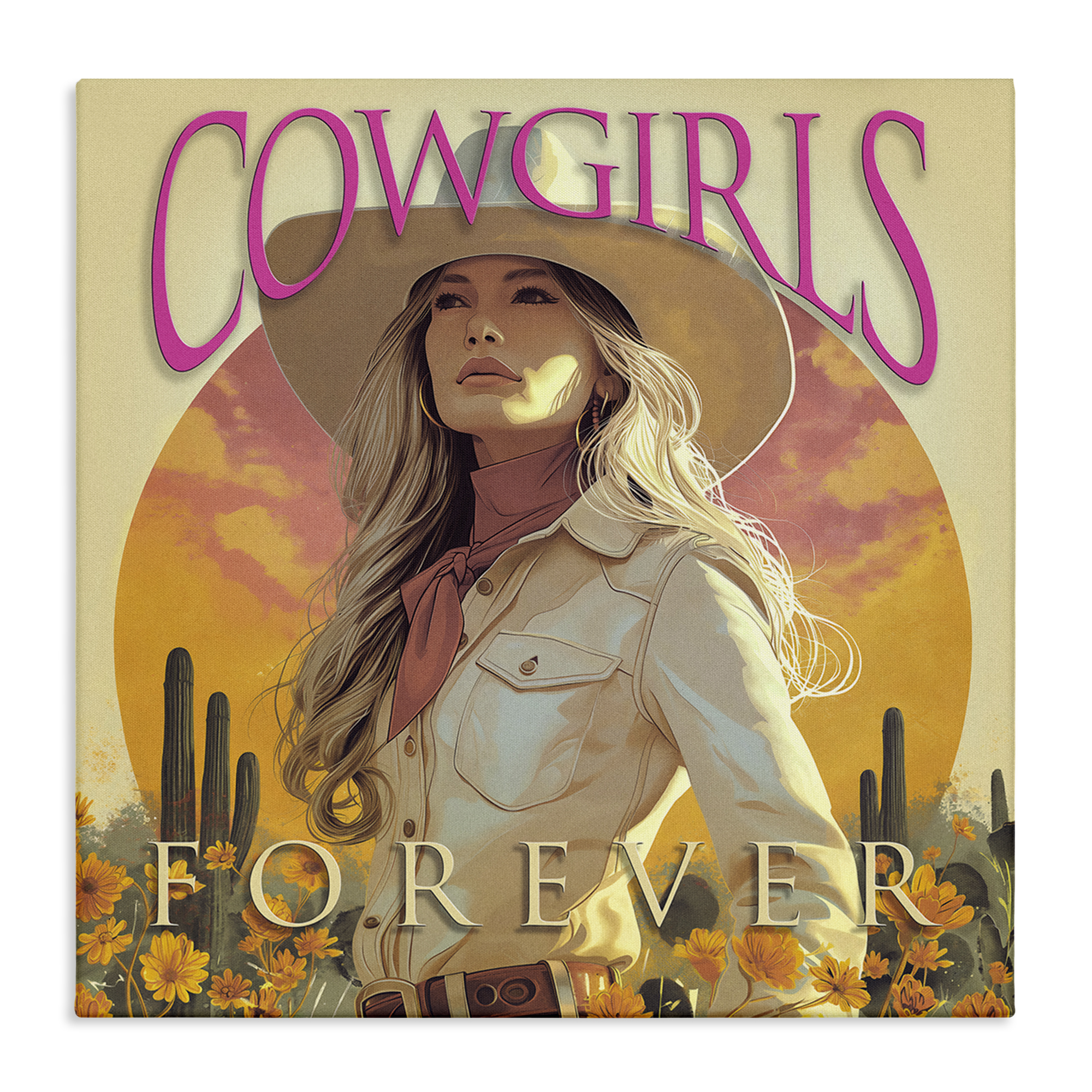 Stupell Industries Cowgirls Forever Portrait People Painting Wrapped Canvas Art Print Wall Art, 24 x 24
