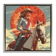 thumbnail image 1 of Stupell Industries Cowgirls Rein Portrait People Painting Gray Floater Framed Canvas Art Print Wall Art, 18 x 18, 1 of 10