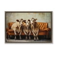 thumbnail image 1 of Stupell Industries Art Deco Cows Just Chillin' Brown Floating Frame Canvas Art, 25 x 17, by Tina LeCour, 1 of 8
