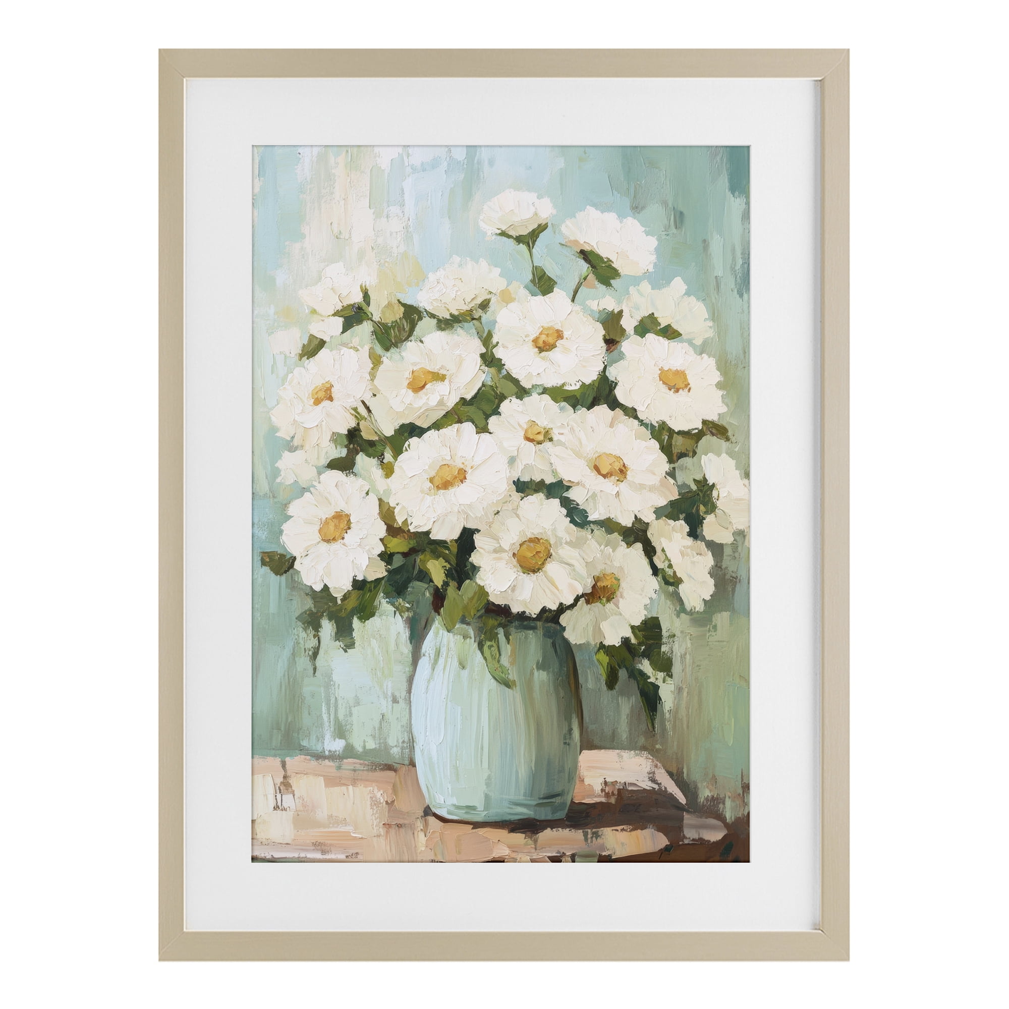 Stupell Industries Cozy Arrangement of White Blooms Birch Framed Print Under Glass, design by Petal Prints Design