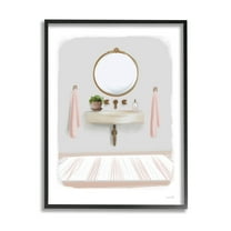 Stupell Industries Cozy Bathroom Sink Scene Graphic Art Black Framed Art Print Wall Art, Design by House Fenway