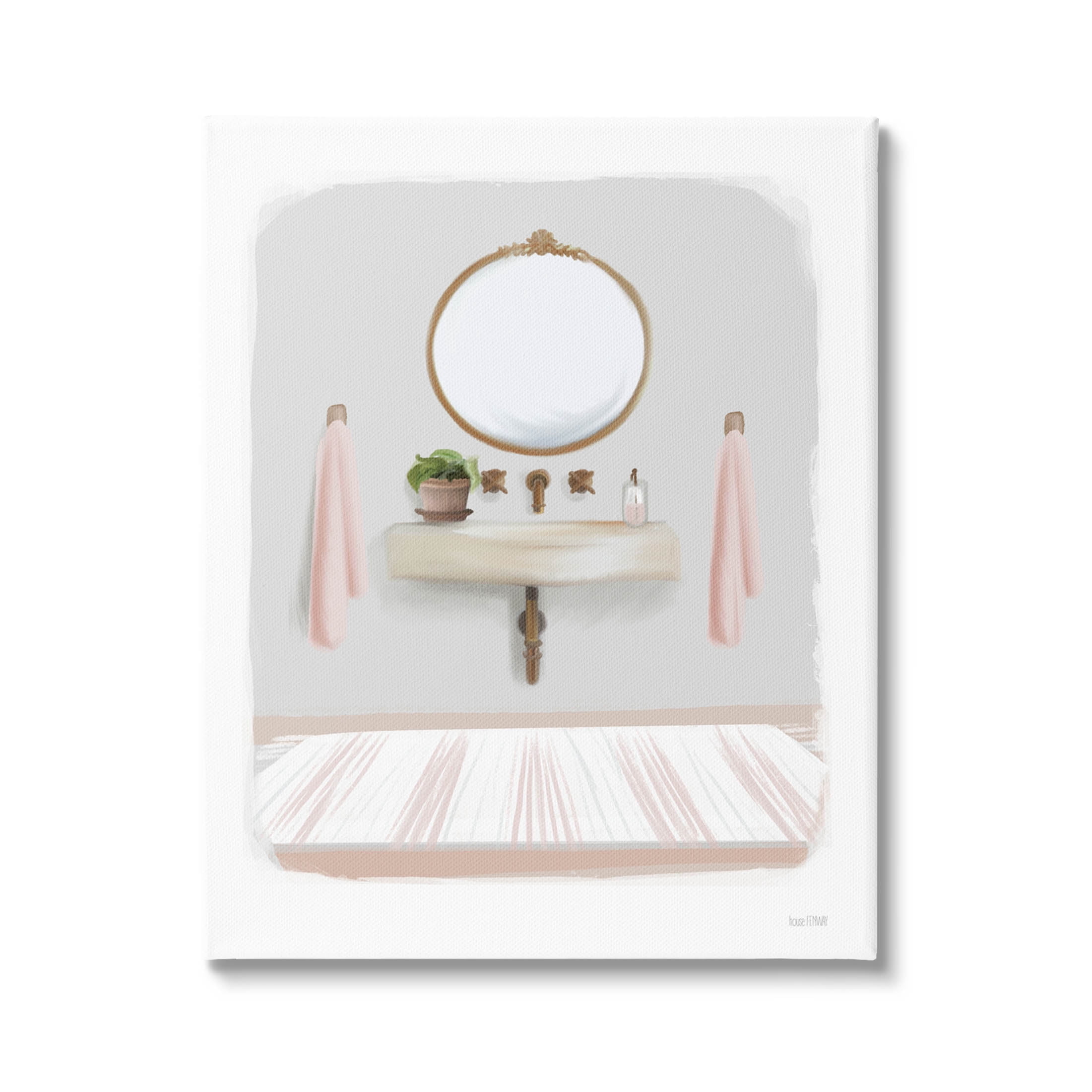 Stupell Industries Cozy Bathroom Sink Scene Graphic Art Gallery Wrapped Canvas Print Wall Art, Design by House Fenway
