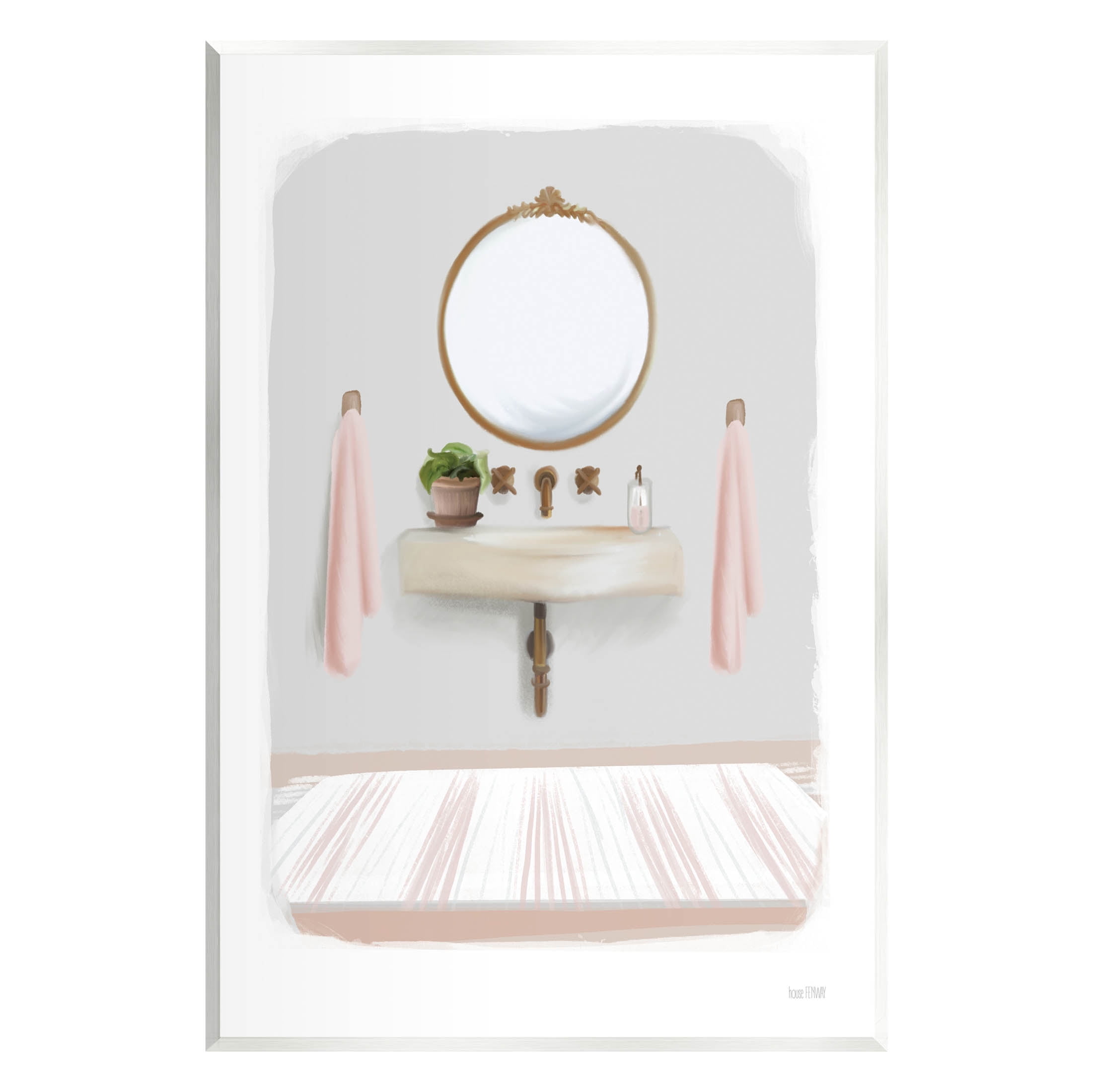 Stupell Industries Cozy Bathroom Sink Scene Graphic Art Unframed Art Print Wall Art, Design by House Fenway